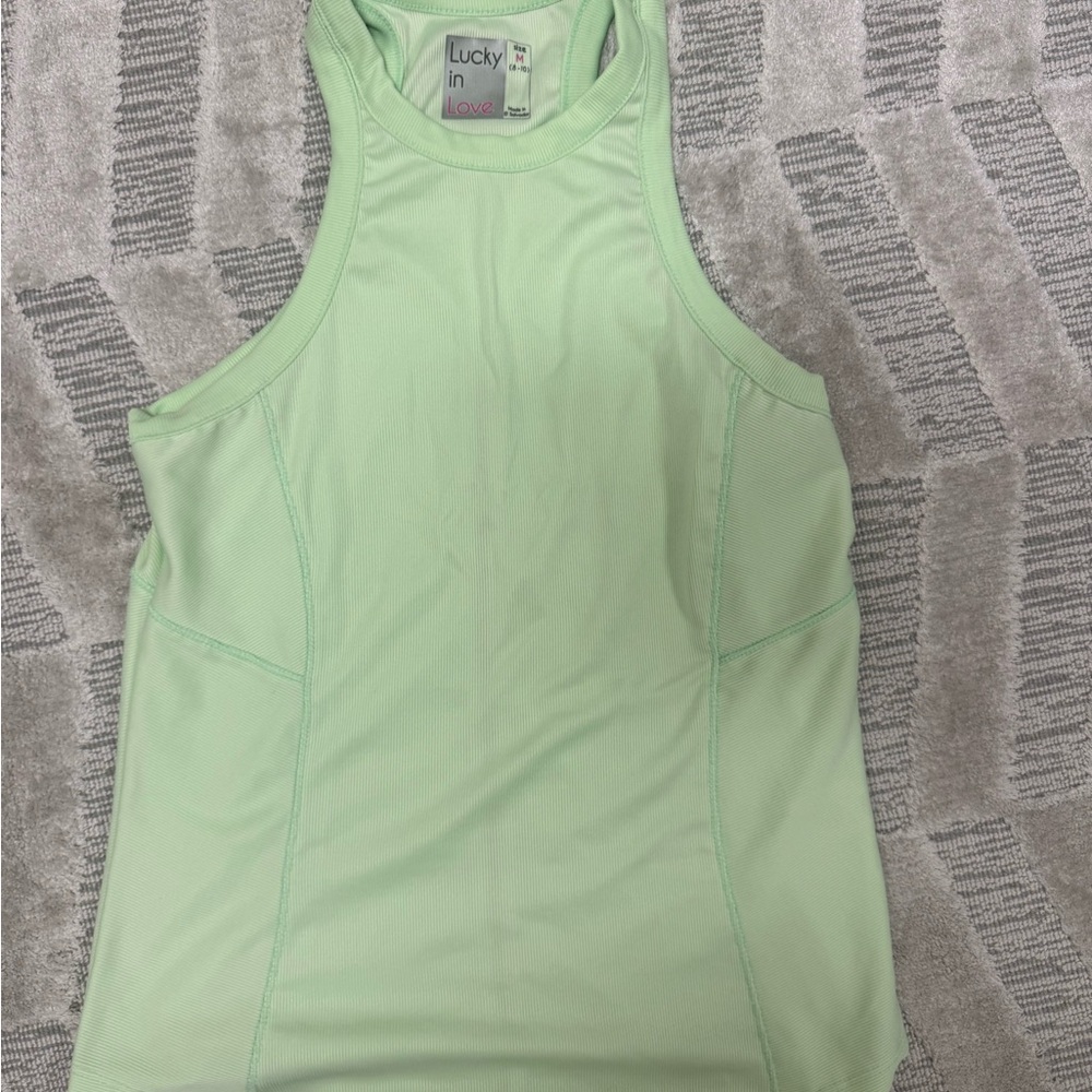 Lucky in Love Mint Green Tank Top nwot